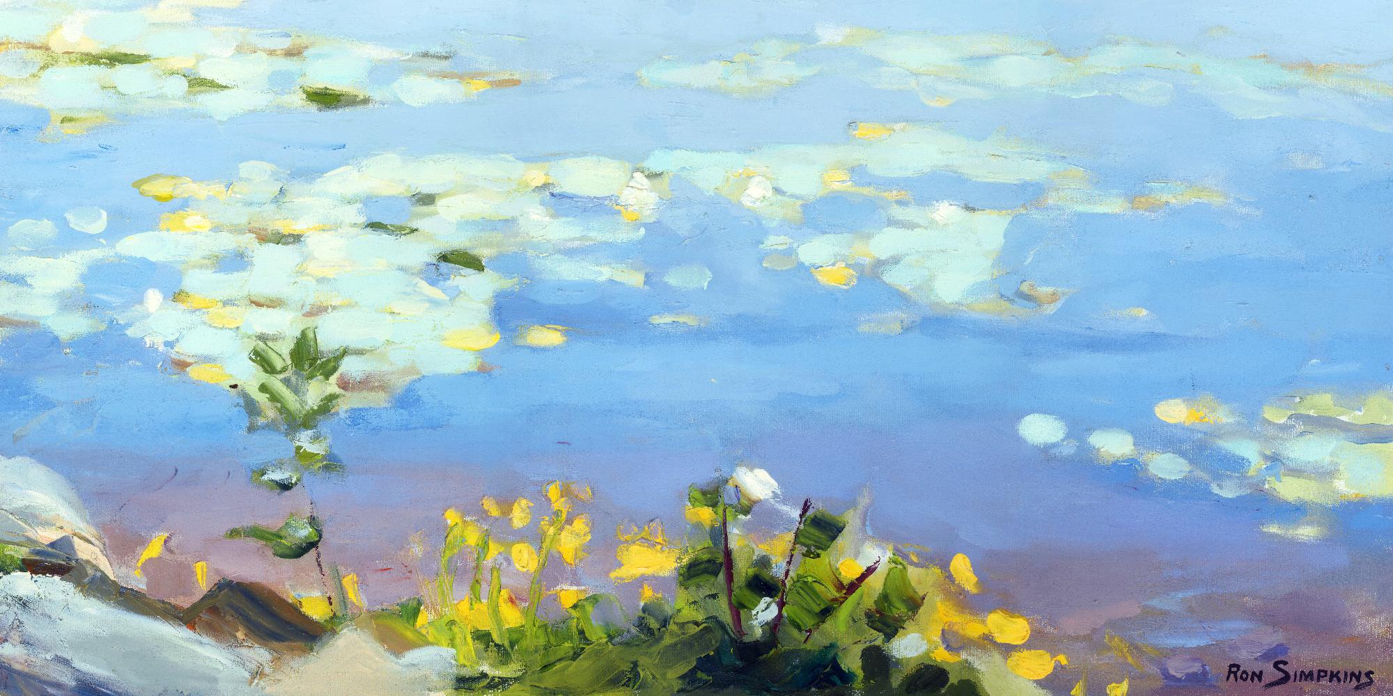 Little Lily Sunday by Ron Simpkins on GIANT ART - blue landscape