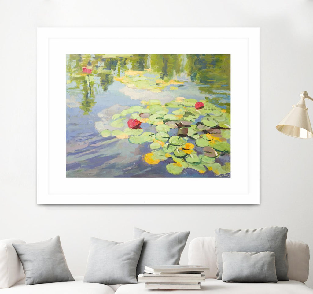 No Cloudy Days by Ron Simpkins on GIANT ART - green landscape water lilies