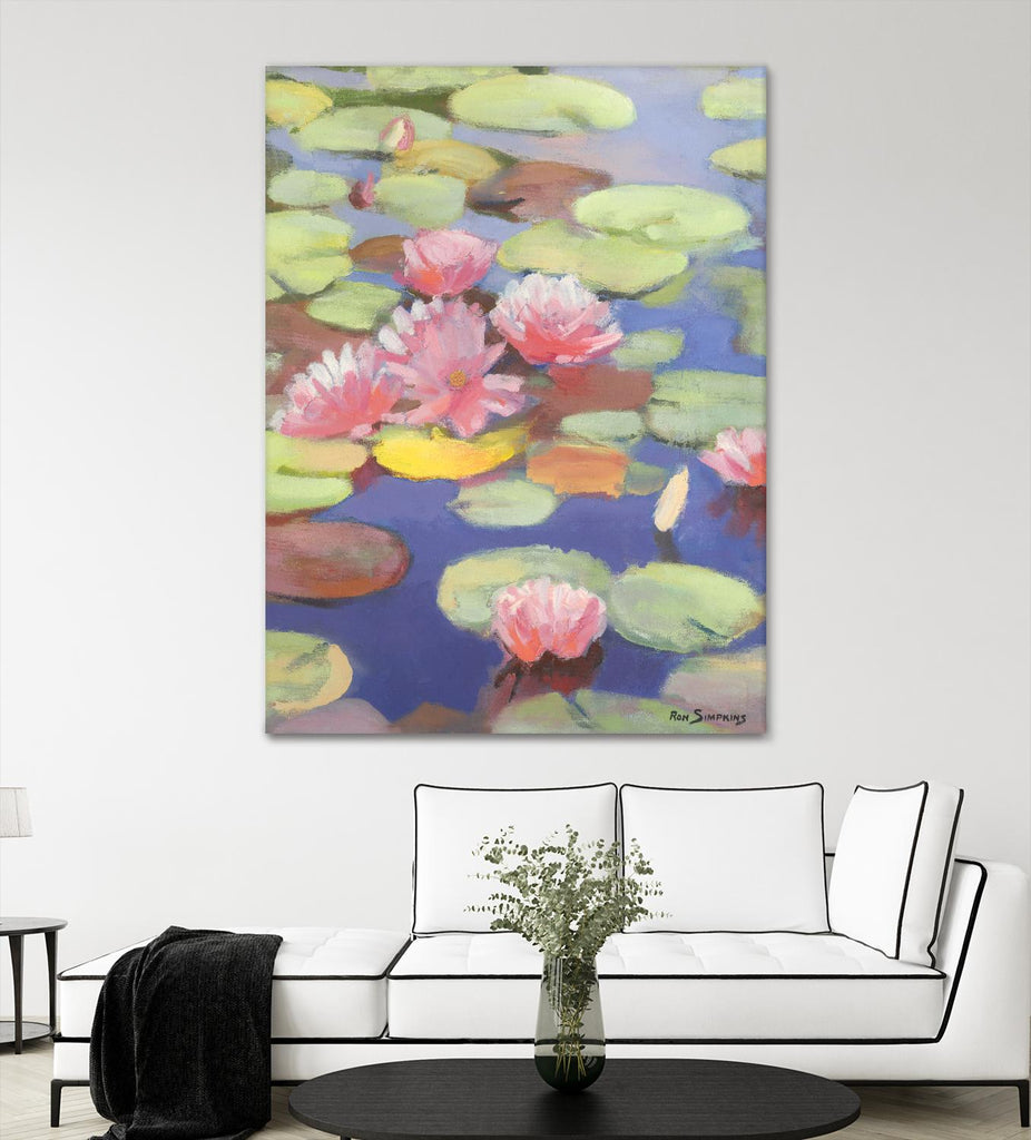 Passion in Pink by Ron Simpkins on GIANT ART - green floral