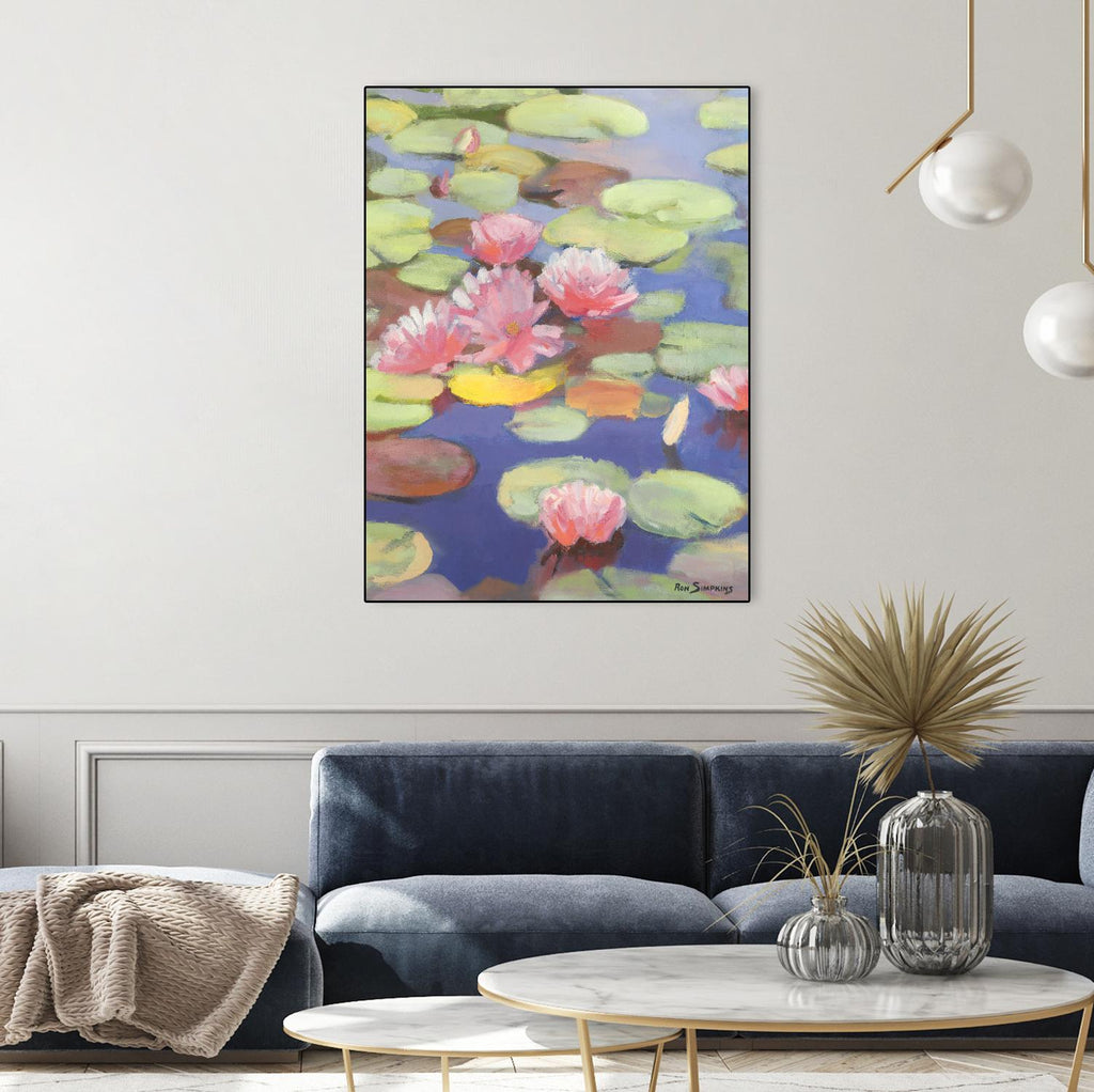 Passion in Pink by Ron Simpkins on GIANT ART - green floral
