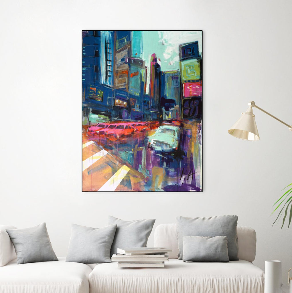 Trafic City by Marc Archambault on GIANT ART - pink city scene