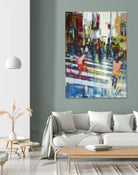 Vie City by Marc Archambault on GIANT ART - orange figurative pietons