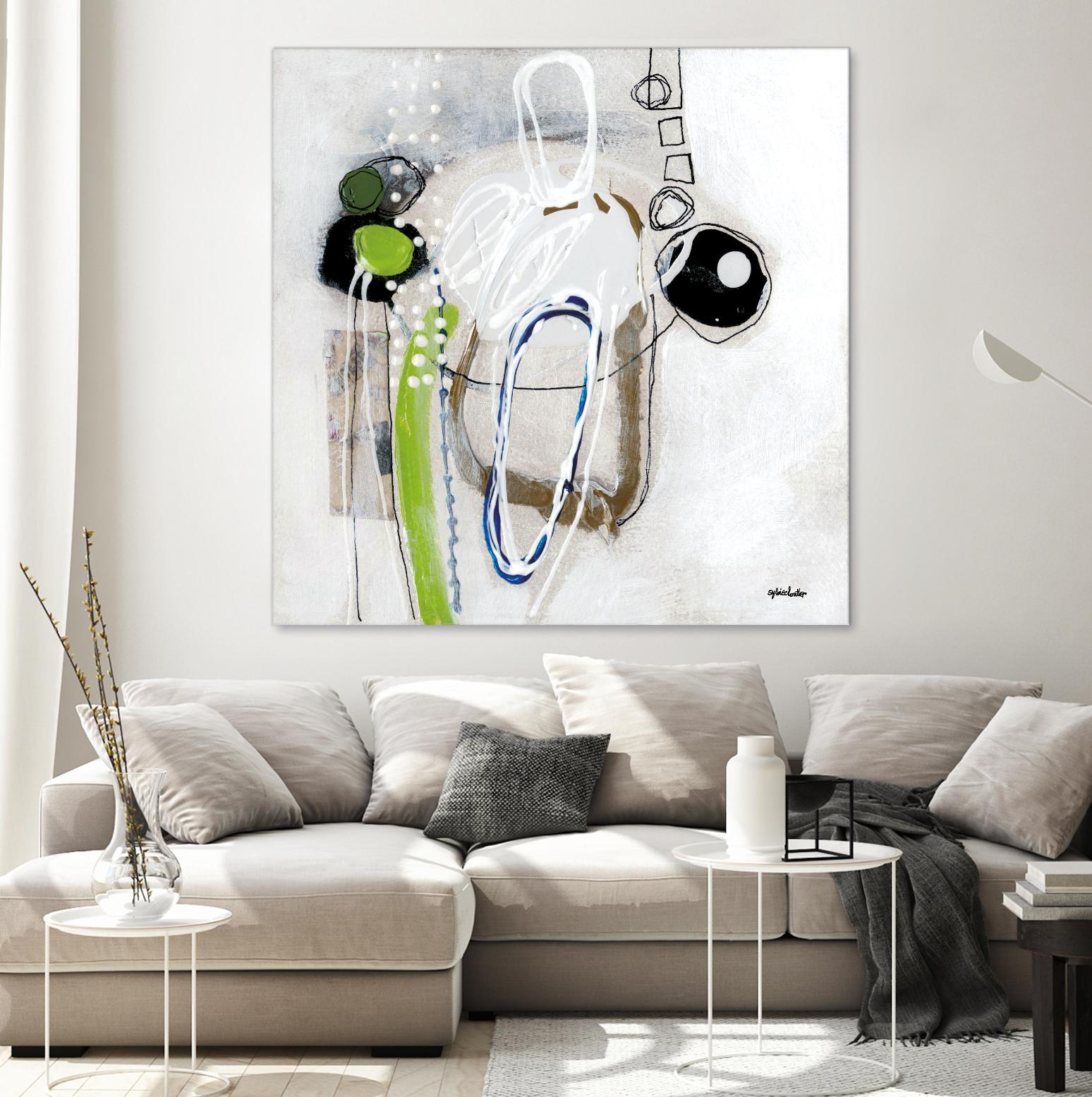 Tour de piste 3 by Sylvie Cloutier on GIANT ART - green abstract