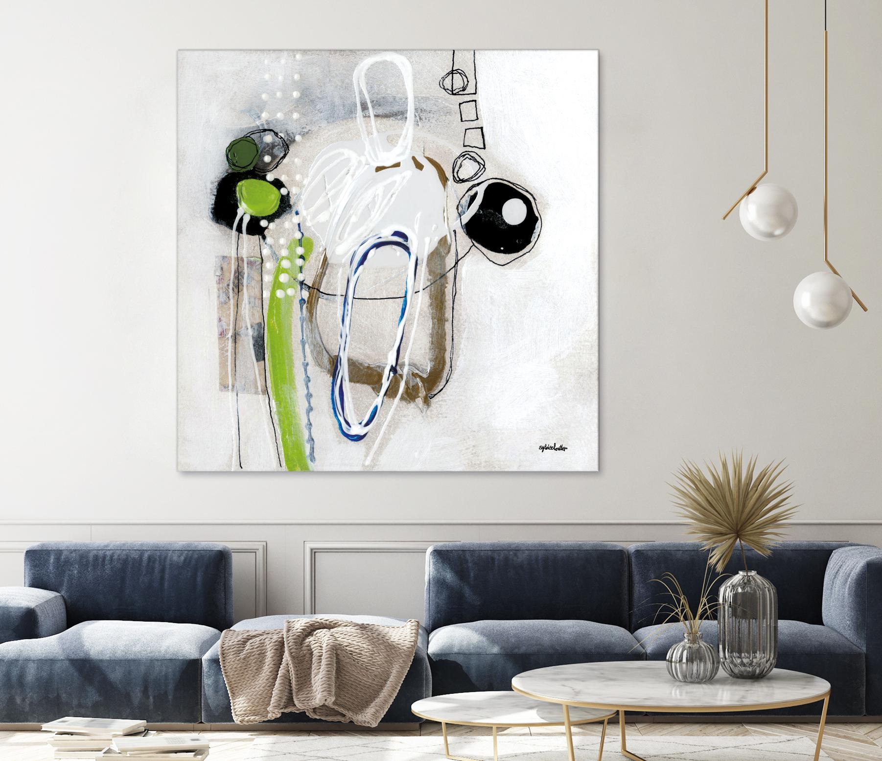 Tour de piste 3 by Sylvie Cloutier on GIANT ART - green abstract