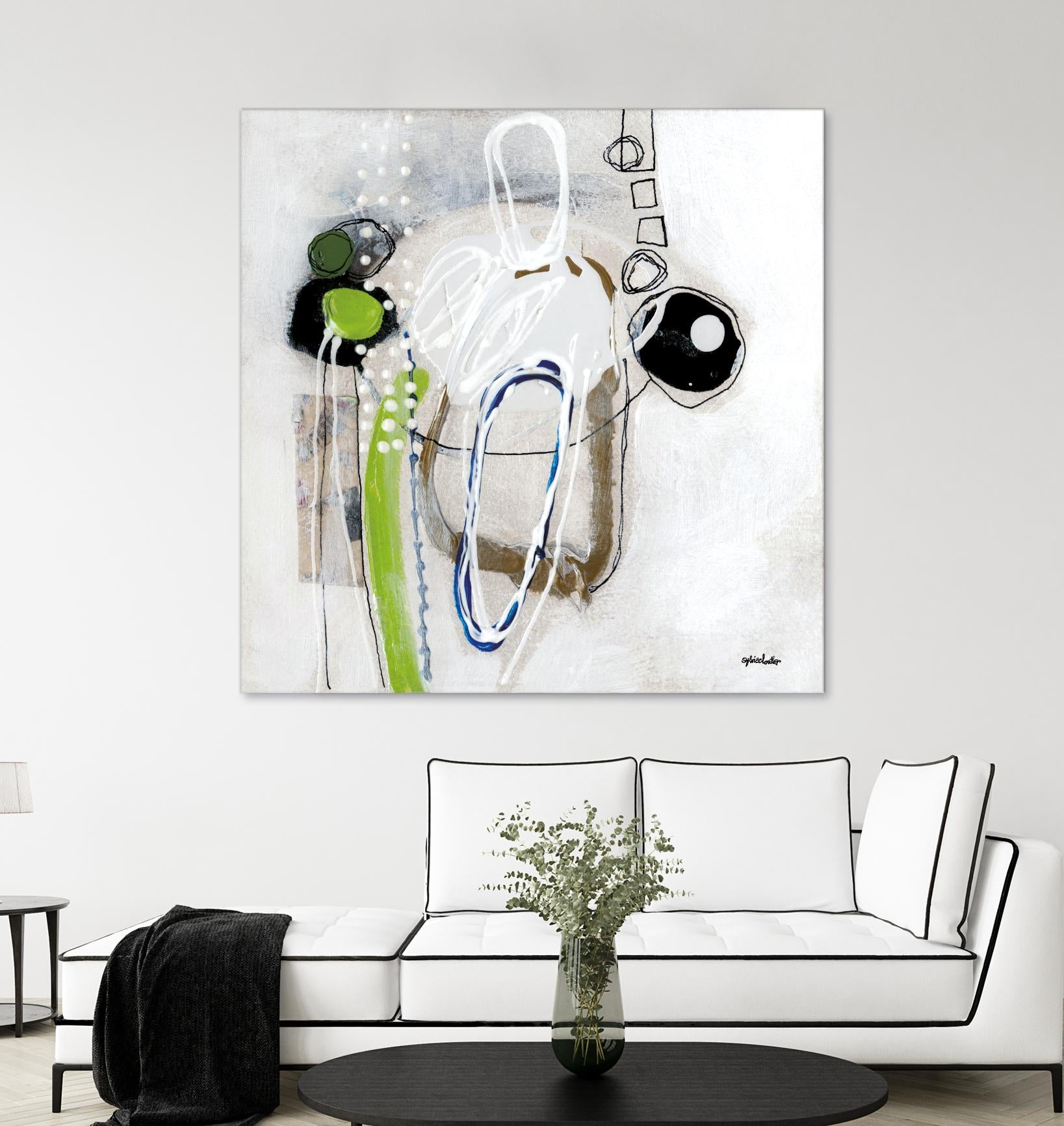 Tour de piste 3 by Sylvie Cloutier on GIANT ART - green abstract