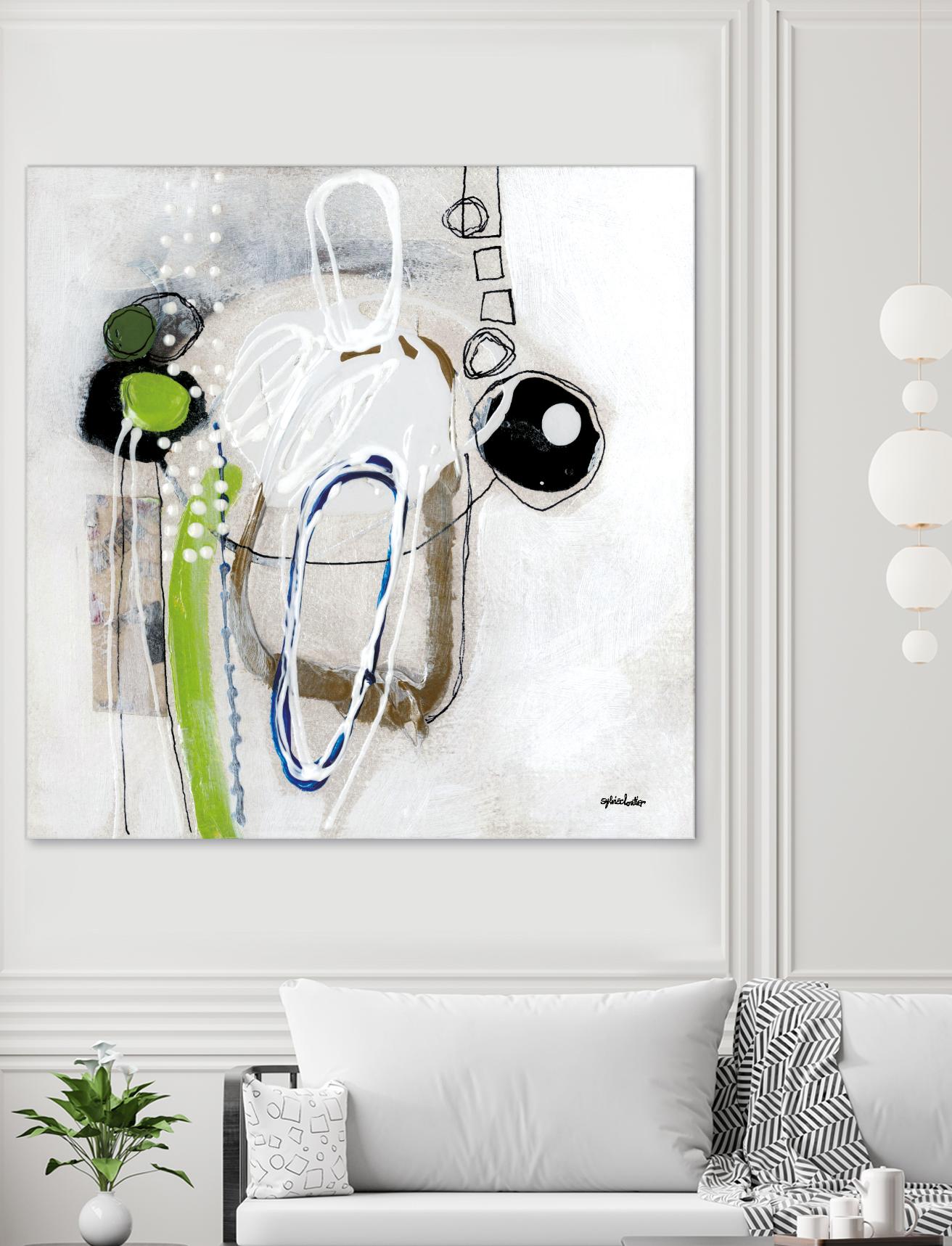 Tour de piste 3 by Sylvie Cloutier on GIANT ART - green abstract