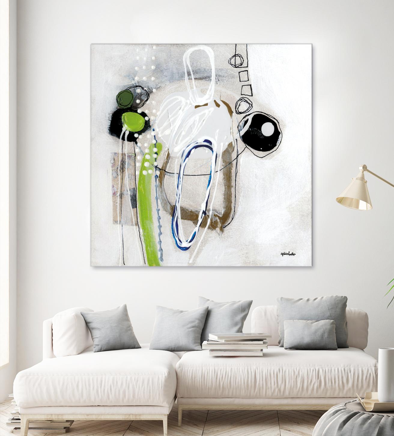 Tour de piste 3 by Sylvie Cloutier on GIANT ART - green abstract