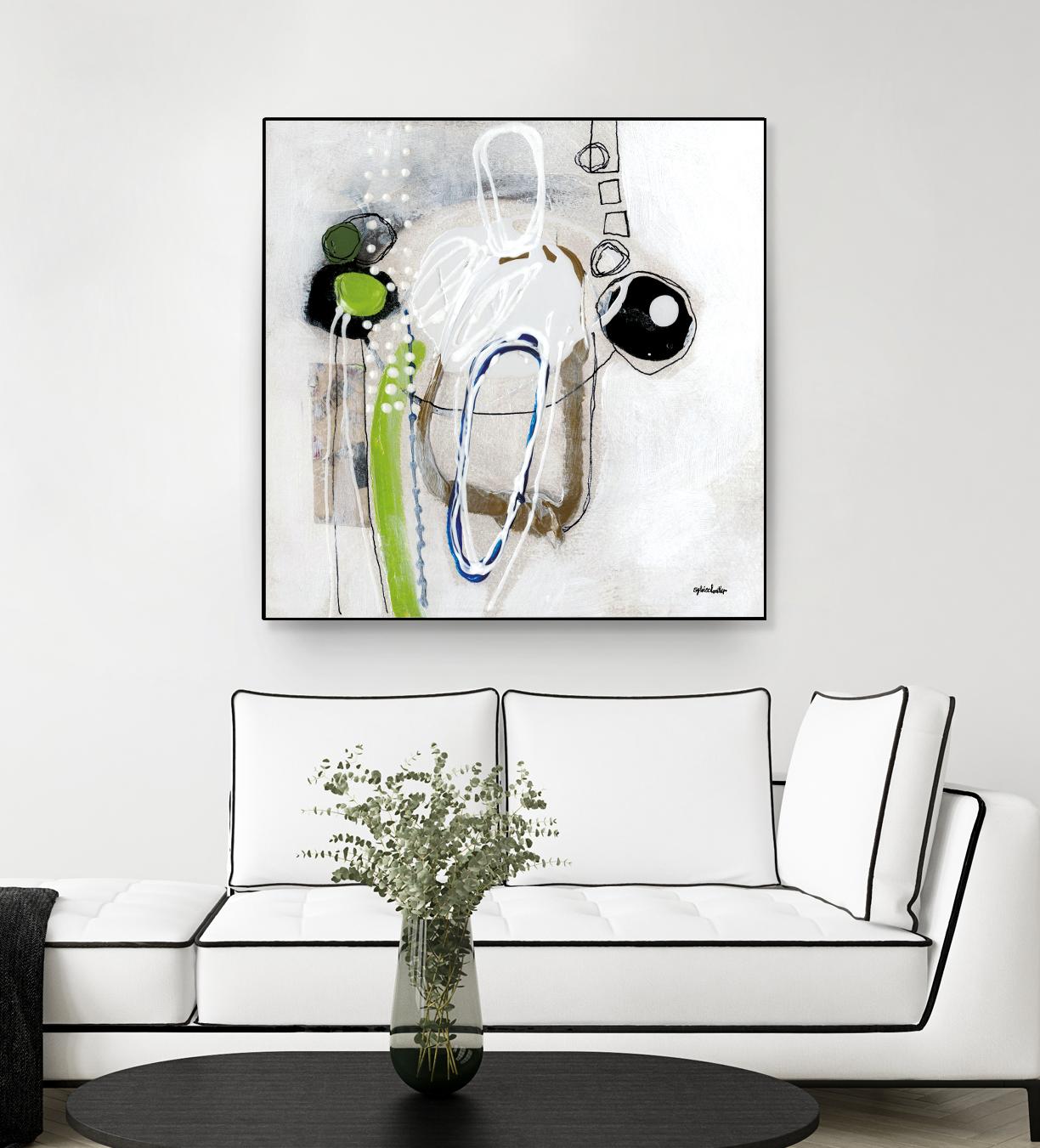 Tour de piste 3 by Sylvie Cloutier on GIANT ART - green abstract