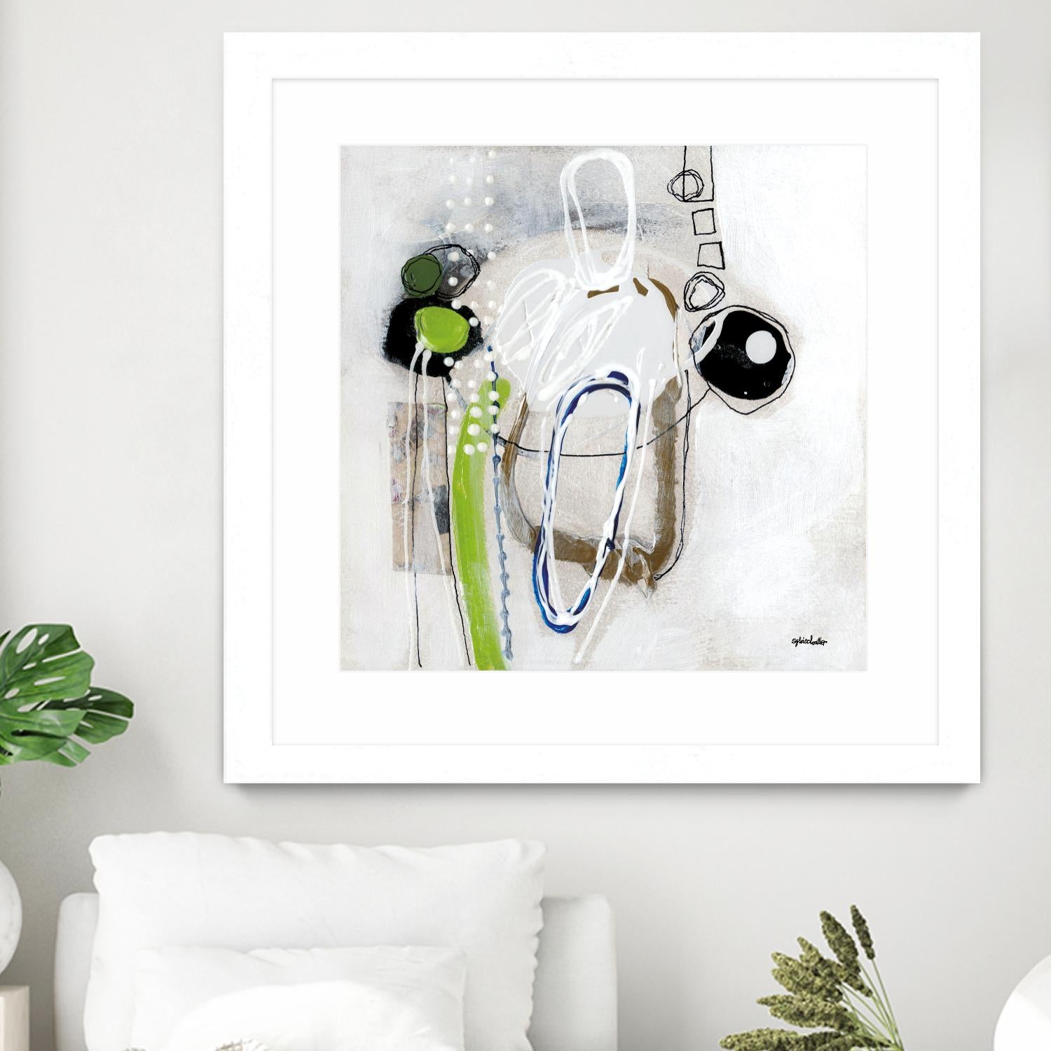 Tour de piste 3 by Sylvie Cloutier on GIANT ART - green abstract