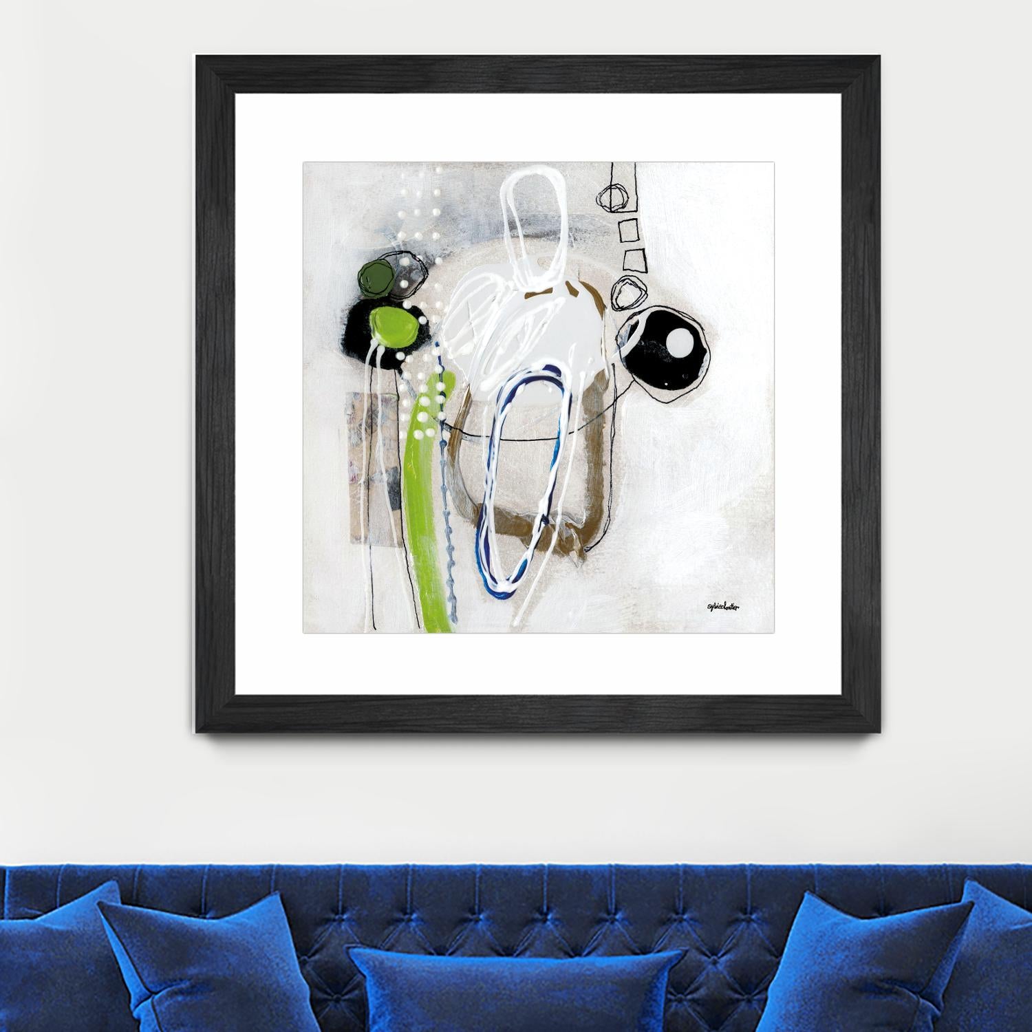 Tour de piste 3 by Sylvie Cloutier on GIANT ART - green abstract