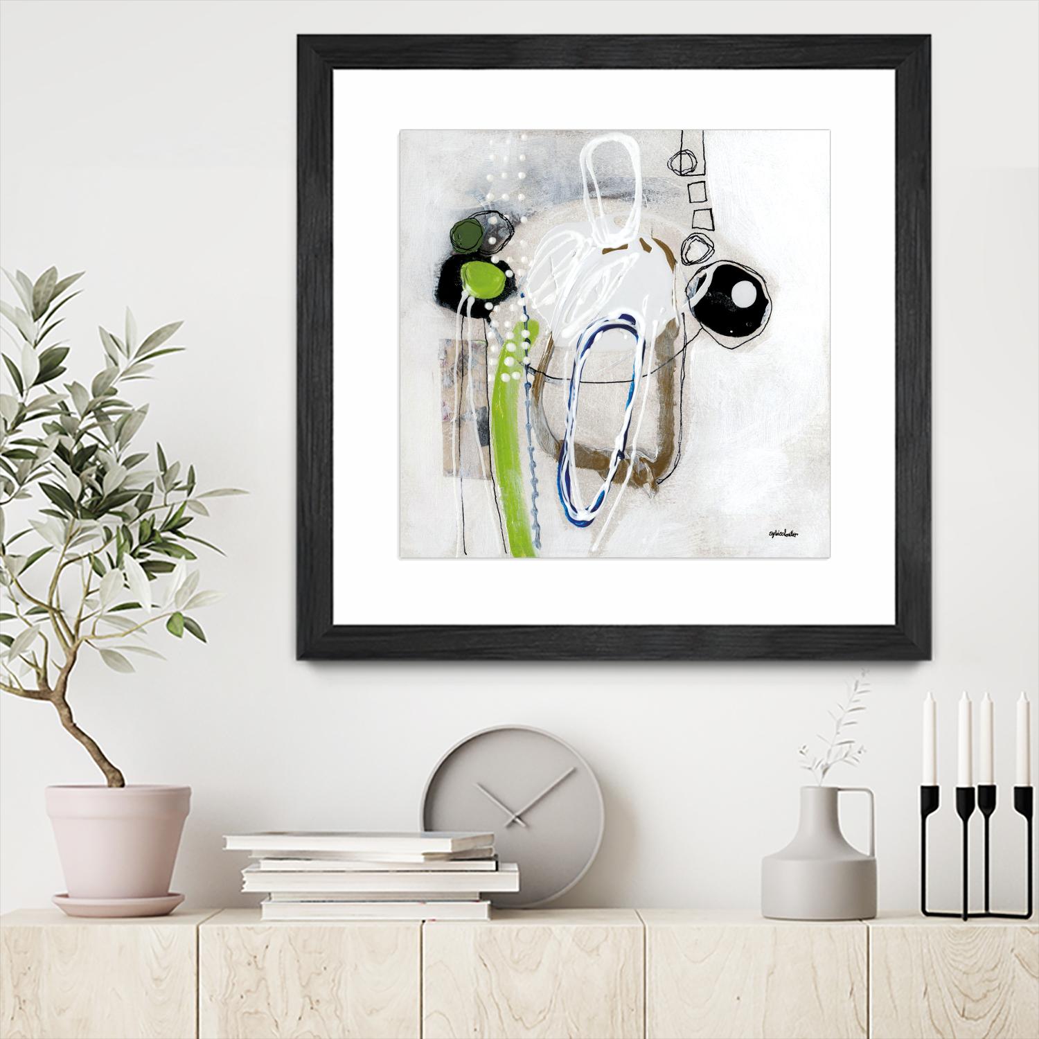 Tour de piste 3 by Sylvie Cloutier on GIANT ART - green abstract