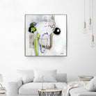 Tour de piste 3 by Sylvie Cloutier on GIANT ART - green abstract