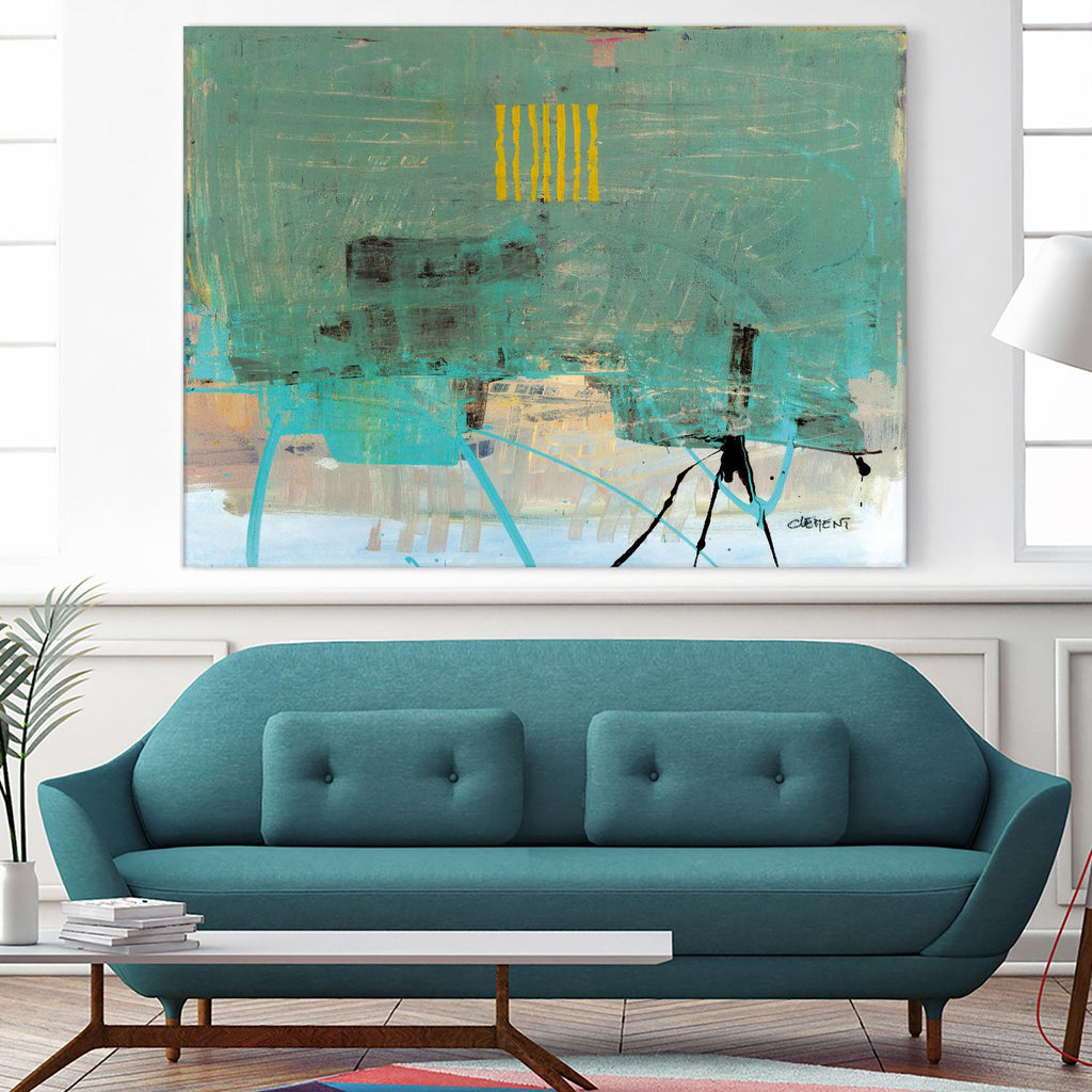 Hilarité by Jacques Clement on GIANT ART - turquoise abstract