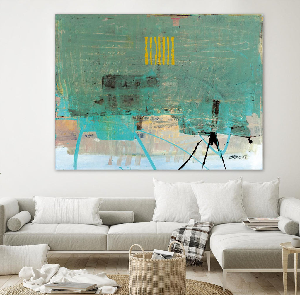 Hilarité by Jacques Clement on GIANT ART - turquoise abstract