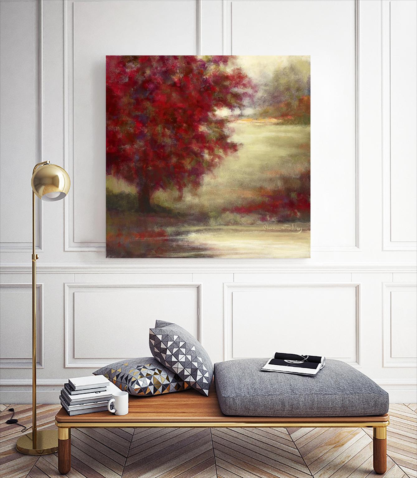 Belle terre inconnue by Claude Tremblay on GIANT ART - red landscape artiste québécois