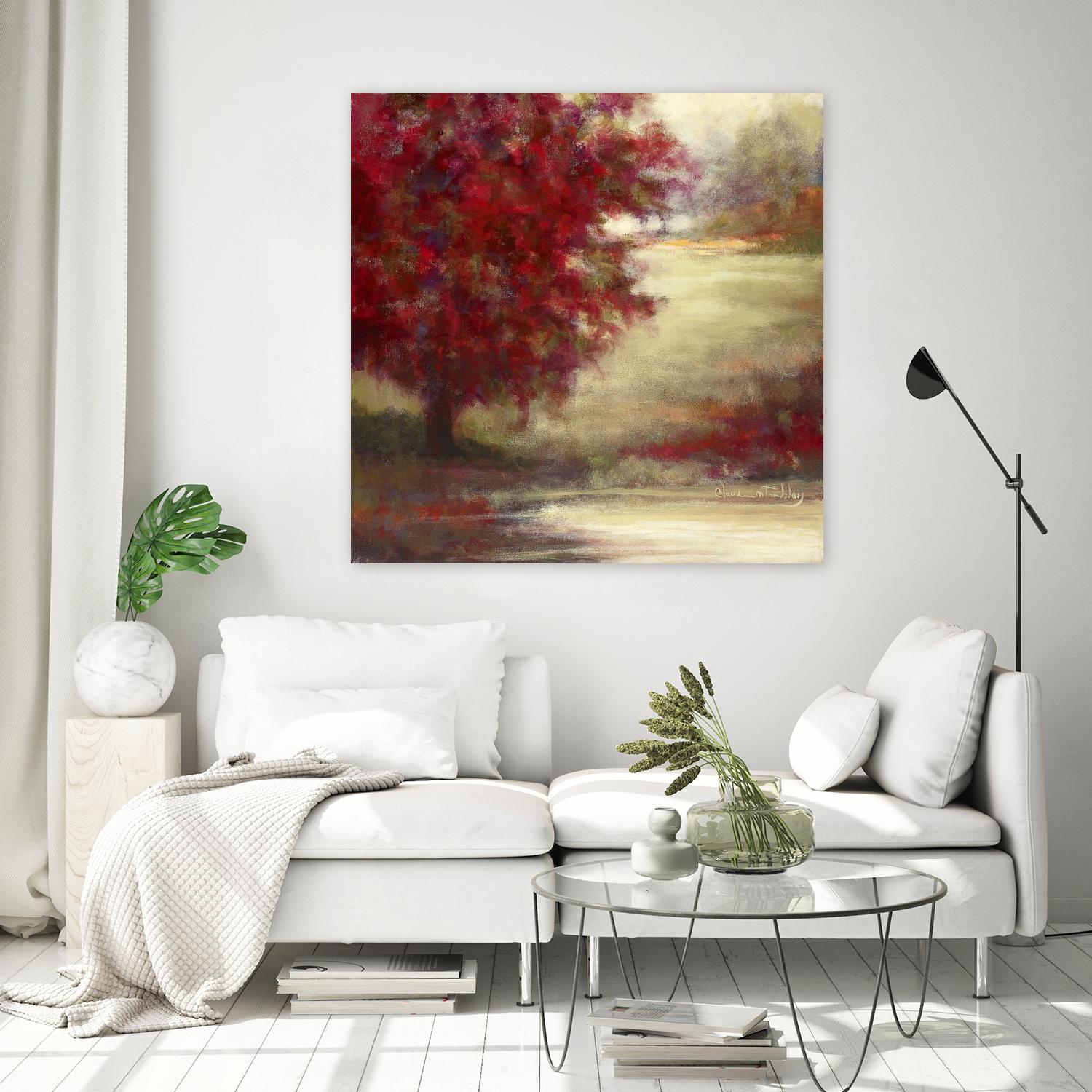 Belle terre inconnue by Claude Tremblay on GIANT ART - red landscape artiste québécois