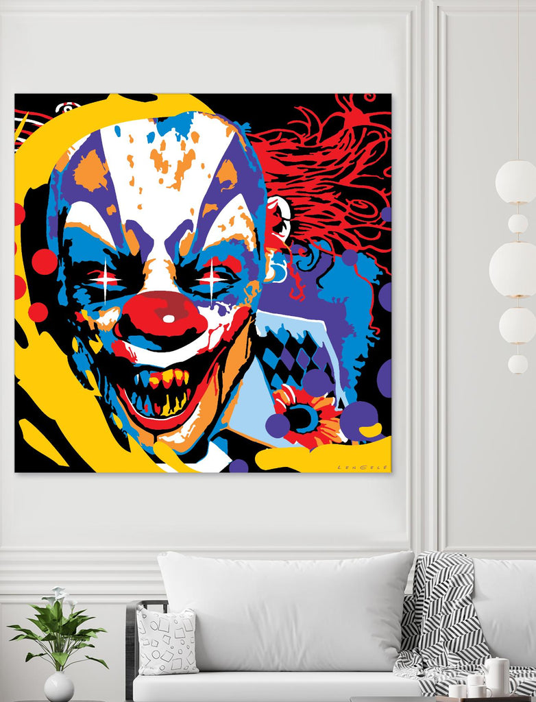 Clown by Ray Lengelé on GIANT ART - red street art horror