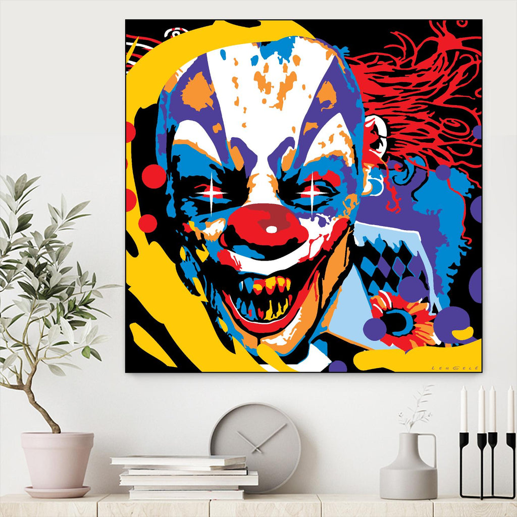 Clown by Ray Lengelé on GIANT ART - red street art horror