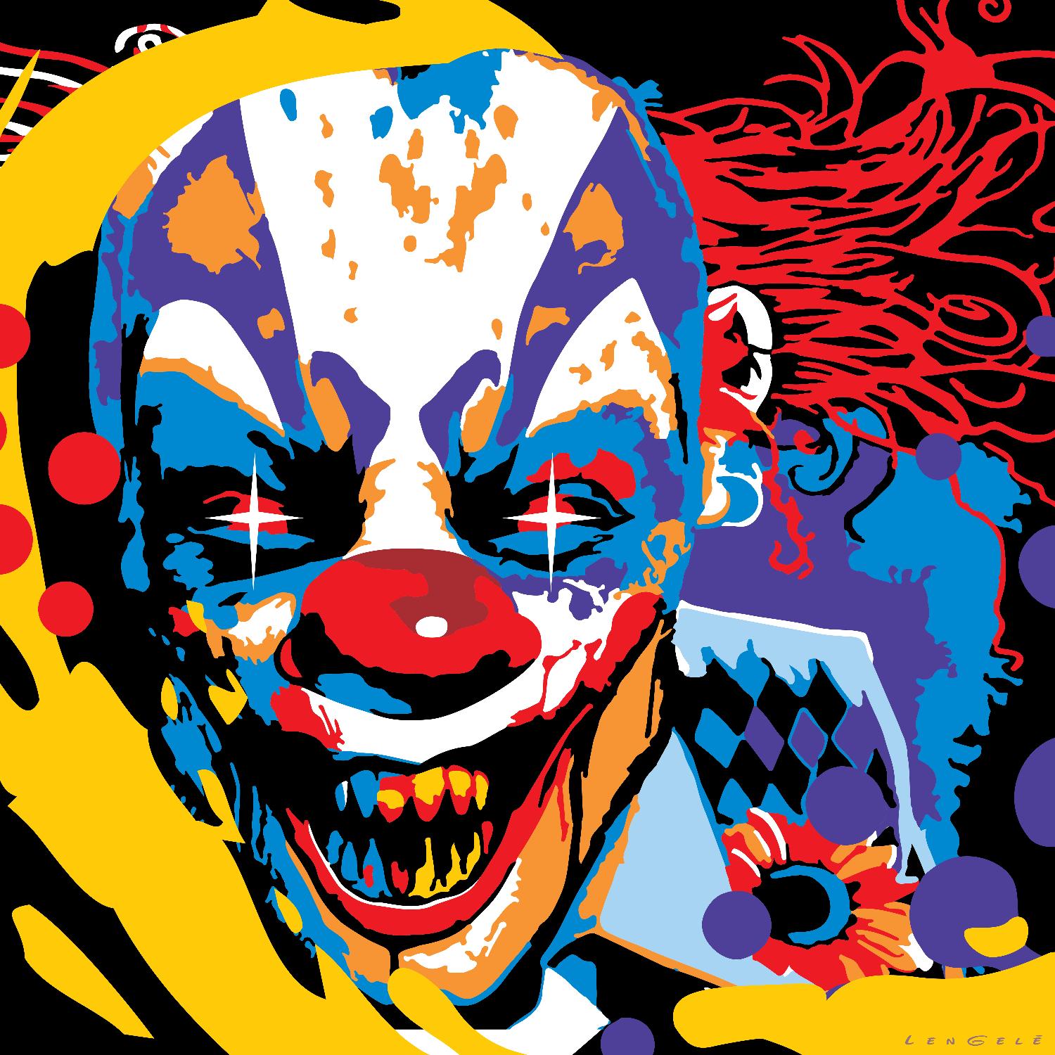 Clown by Ray Lengelé on GIANT ART - red street art horror