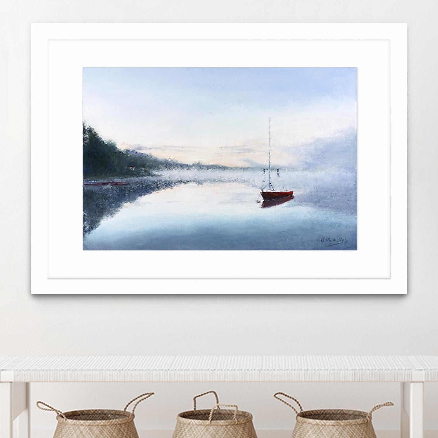 Le solitaire by Jocelyne Maucotel on GIANT ART - red costal tôt le matin