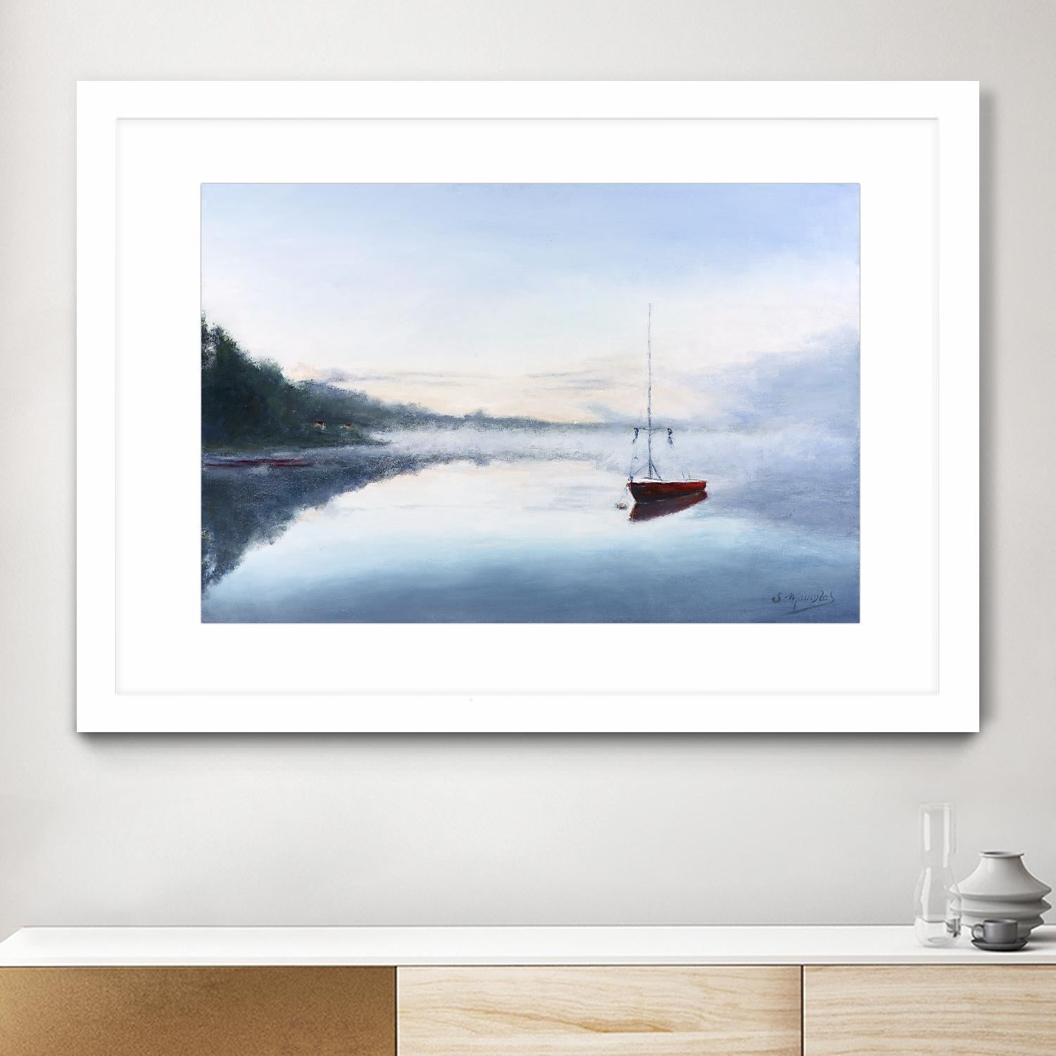 Le solitaire by Jocelyne Maucotel on GIANT ART - red costal tôt le matin