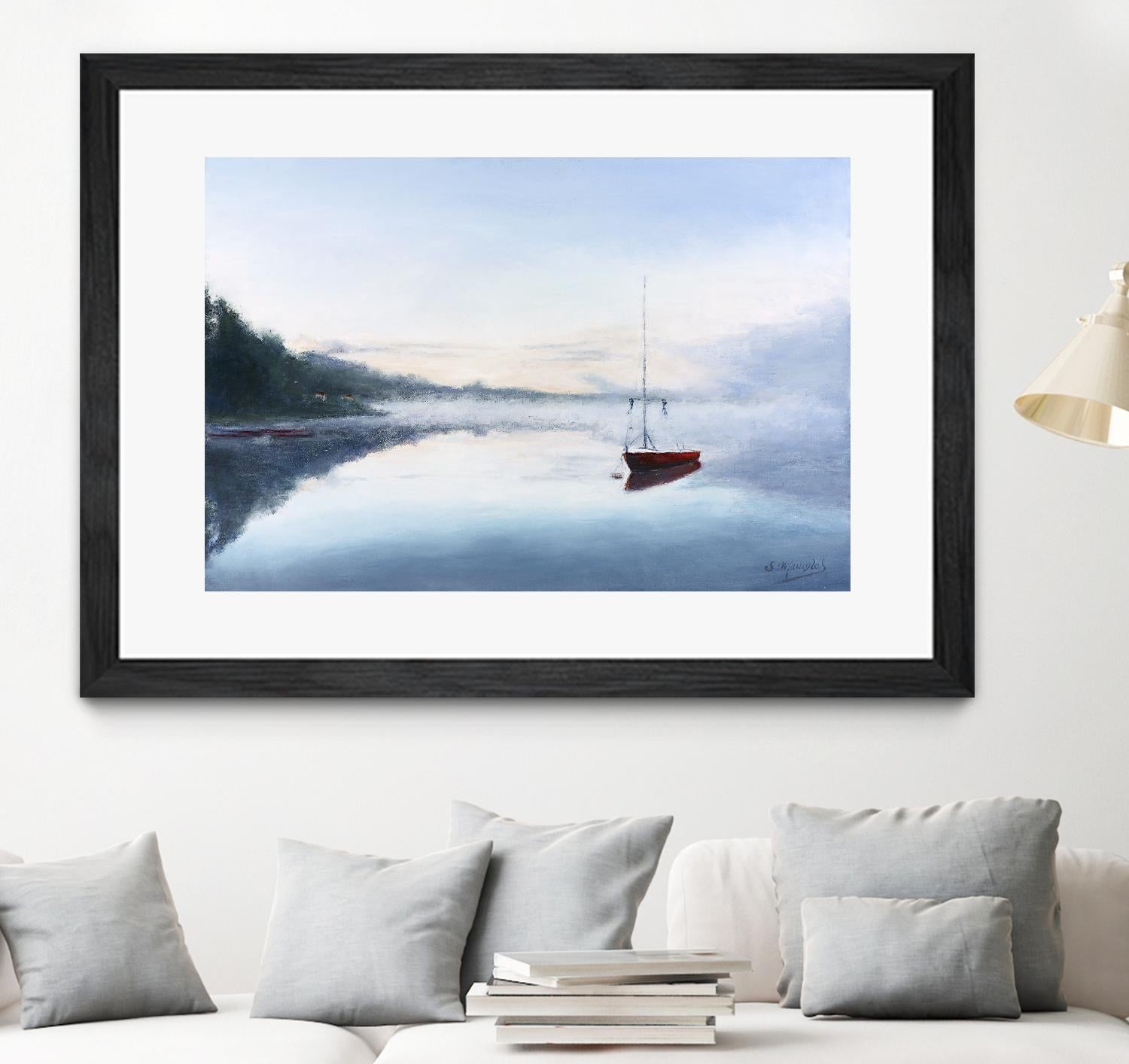 Le solitaire by Jocelyne Maucotel on GIANT ART - red costal tôt le matin