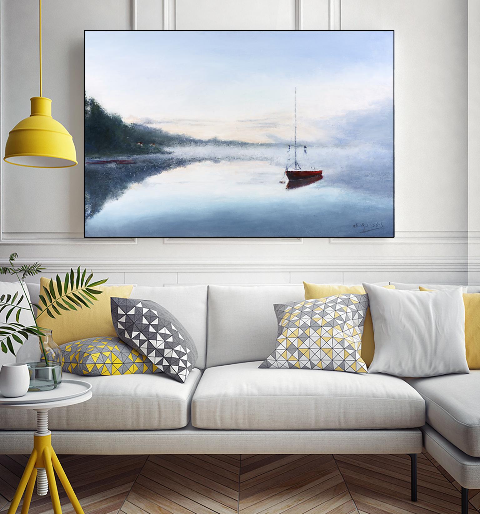 Le solitaire by Jocelyne Maucotel on GIANT ART - blue sea scene