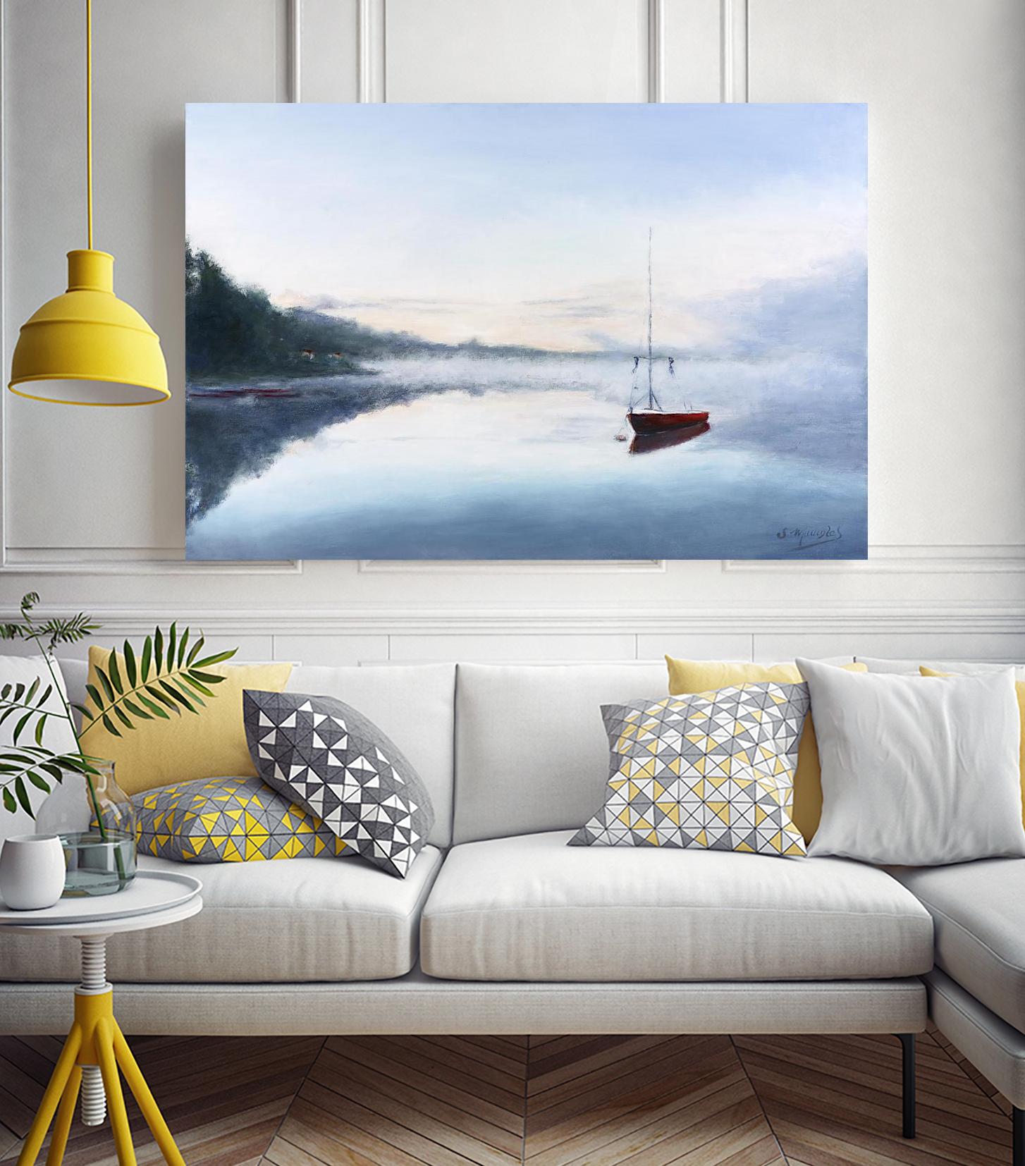 Le solitaire by Jocelyne Maucotel on GIANT ART - red costal tôt le matin