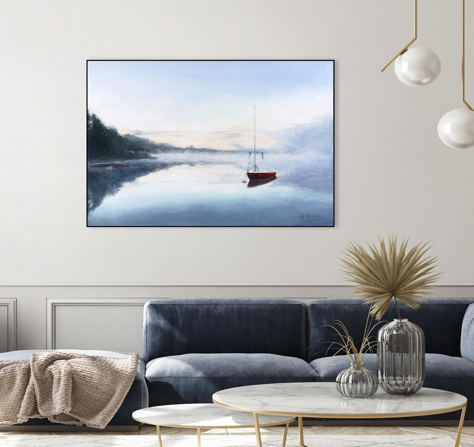 Le solitaire by Jocelyne Maucotel on GIANT ART - blue sea scene