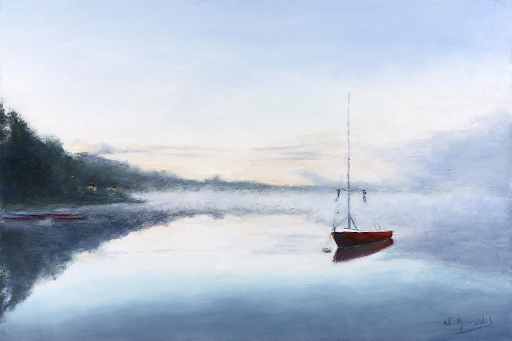 Le solitaire by Jocelyne Maucotel on GIANT ART - blue sea scene