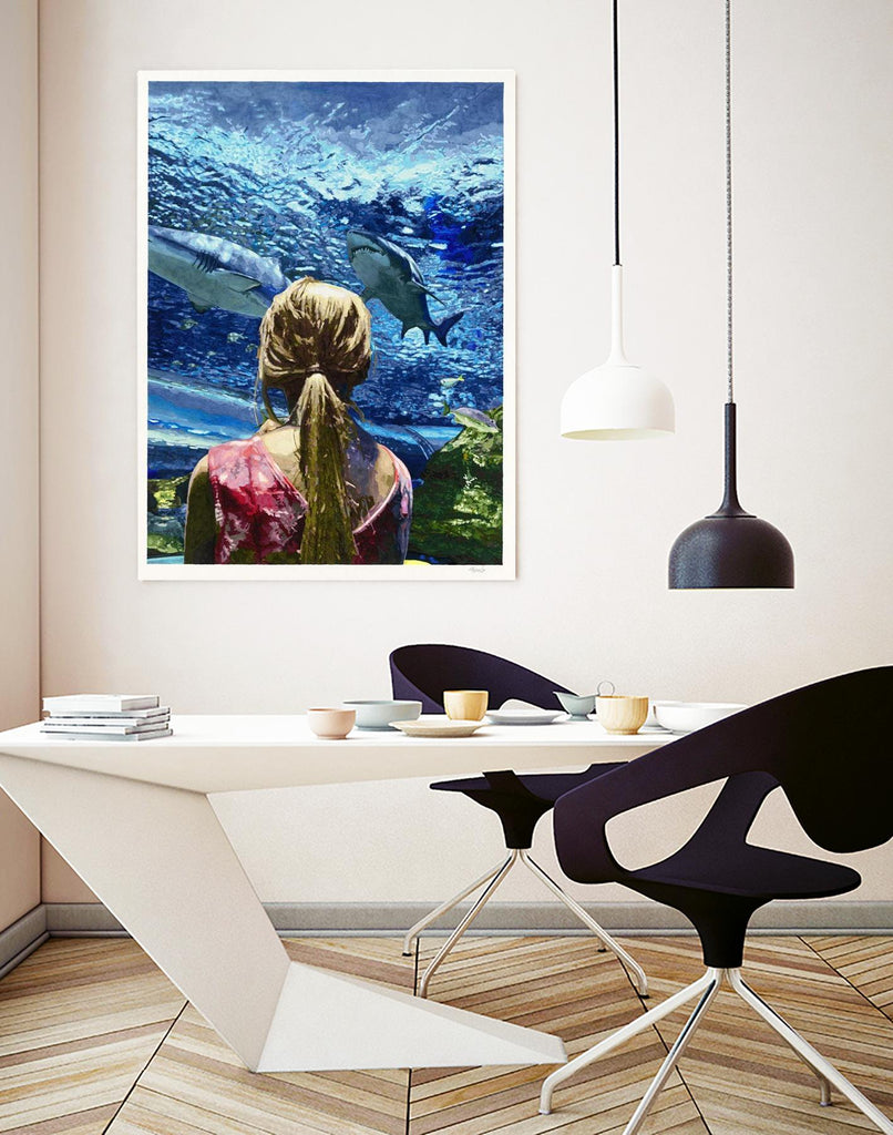 Discovery of Water by Gill Alexander on GIANT ART - pink figurative shark