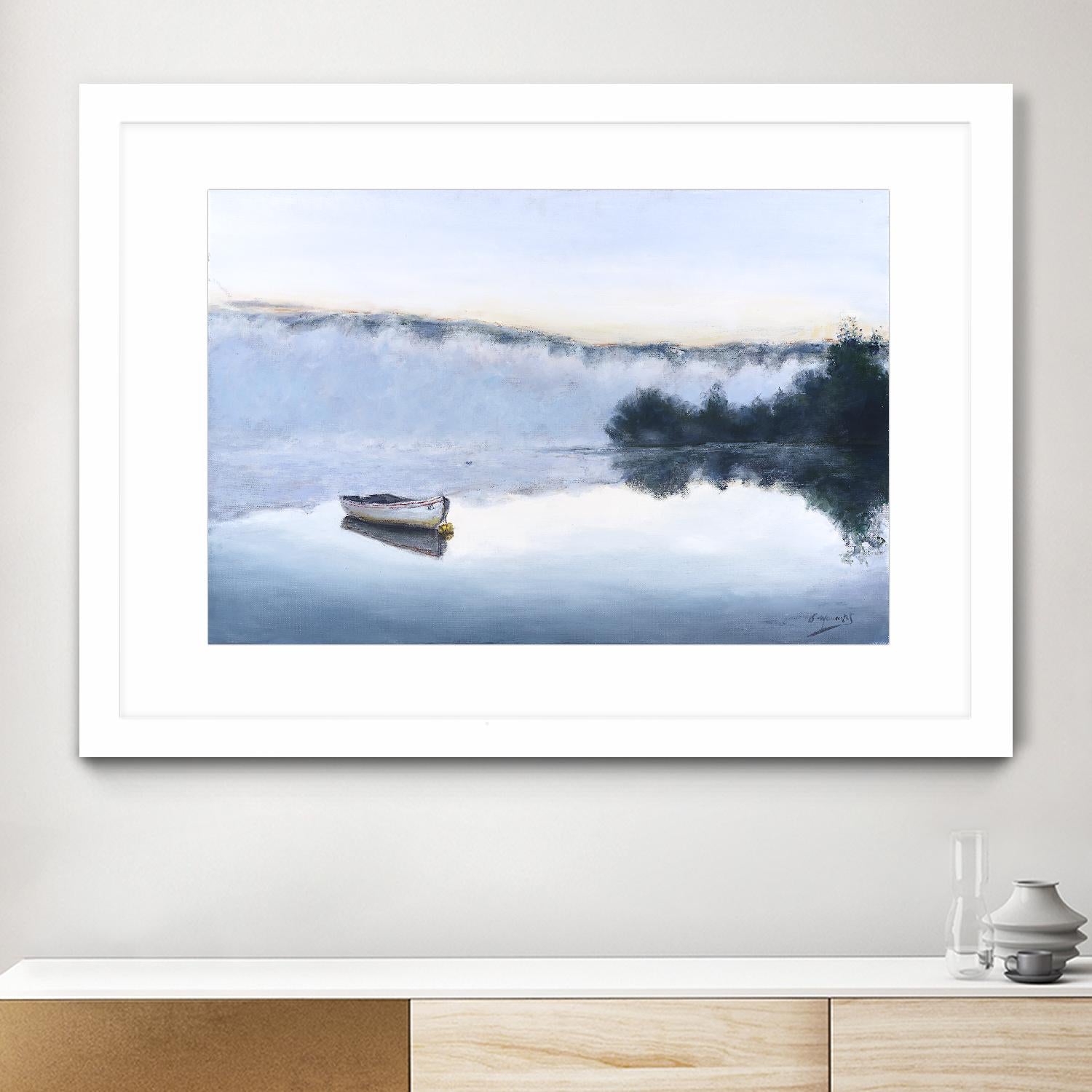 Brume sur le lac d'argent by Jocelyne Maucotel on GIANT ART - green costal artistes du québec