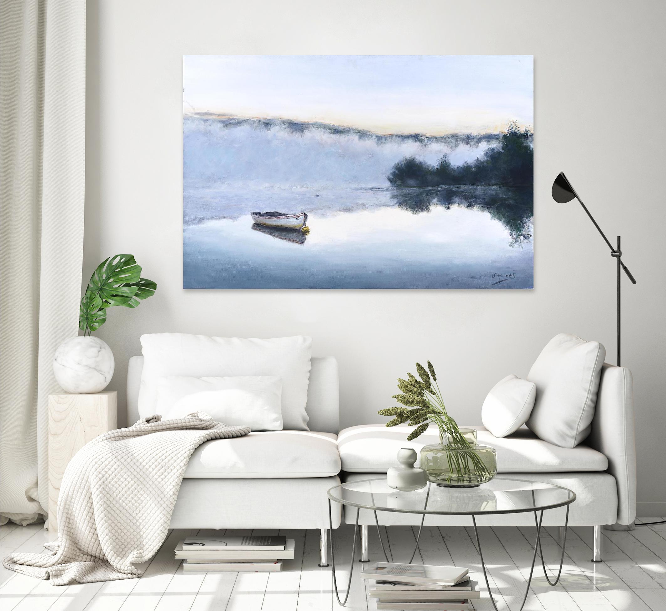 Brume sur le lac d'argent by Jocelyne Maucotel on GIANT ART - green costal artistes du québec