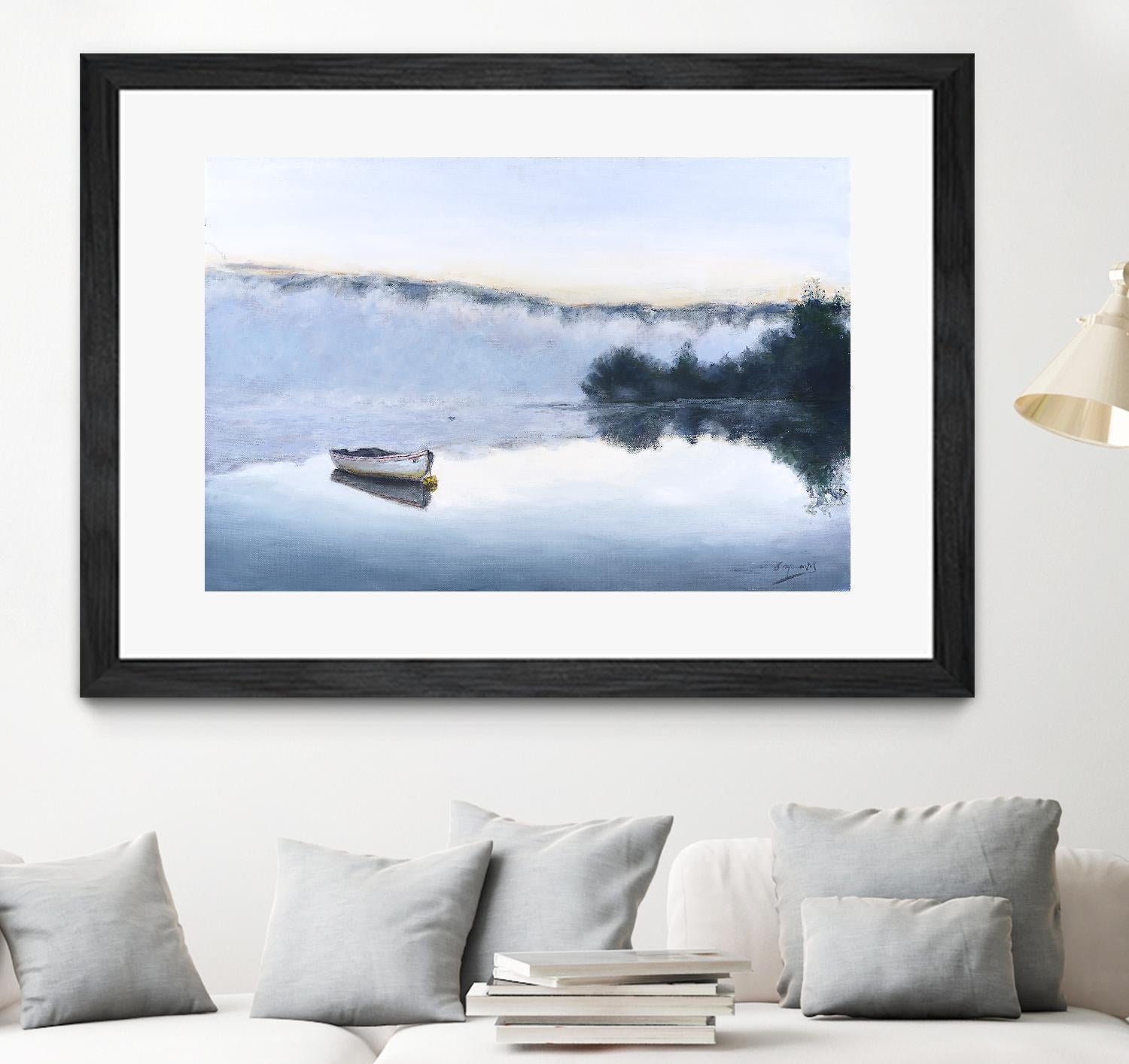 Brume sur le lac d'argent by Jocelyne Maucotel on GIANT ART - green costal artistes du québec