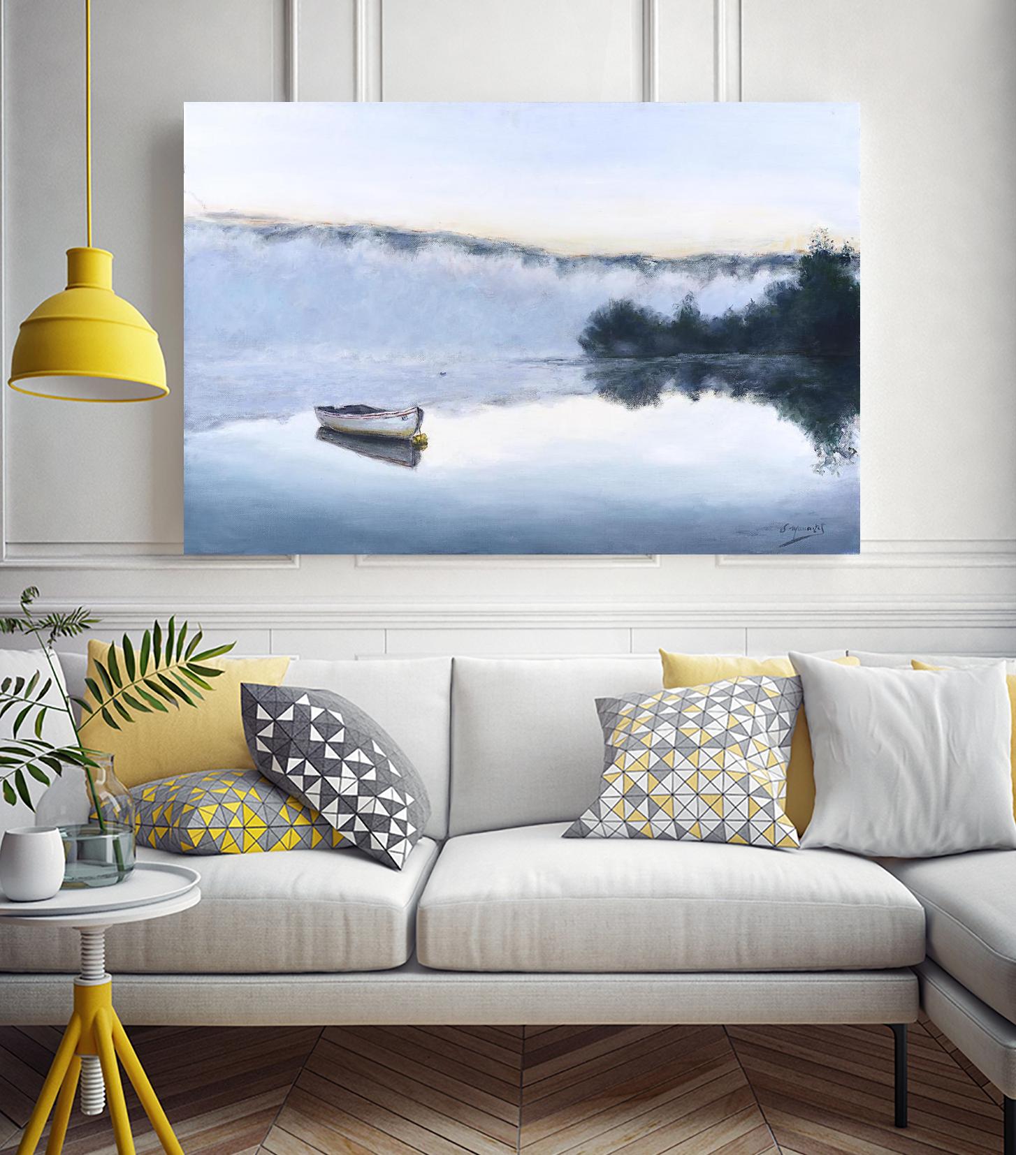 Brume sur le lac d'argent by Jocelyne Maucotel on GIANT ART - green costal artistes du québec