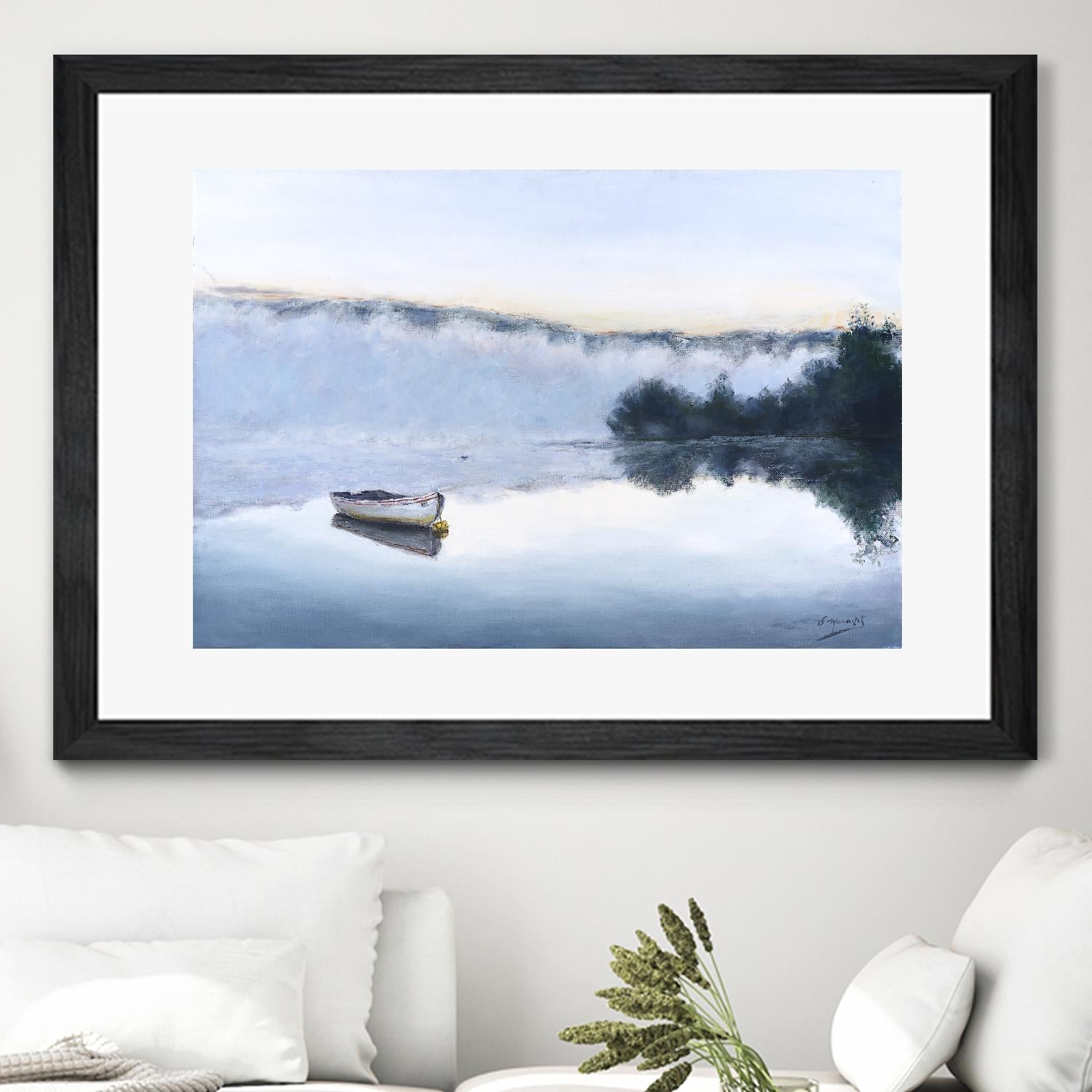 Brume sur le lac d'argent by Jocelyne Maucotel on GIANT ART - green costal artistes du québec