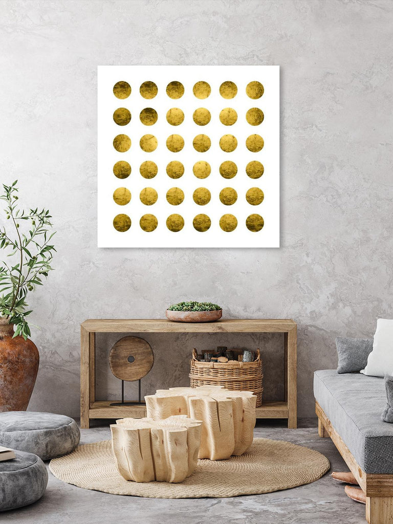 Golden Spots White by Daniel Stanford on GIANT ART - gold abstract