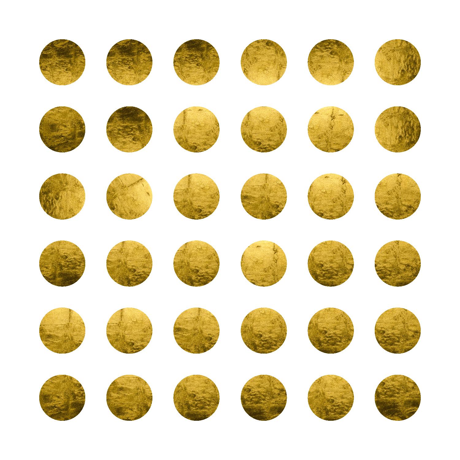 Golden Spots White de Daniel Stanford sur GIANT ART - or abstrait