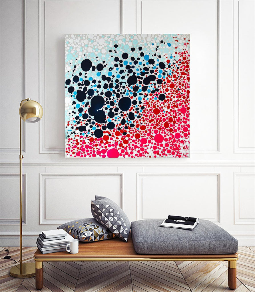 Puddles of people by Claire Desjardins on GIANT ART - red abstract bubbles