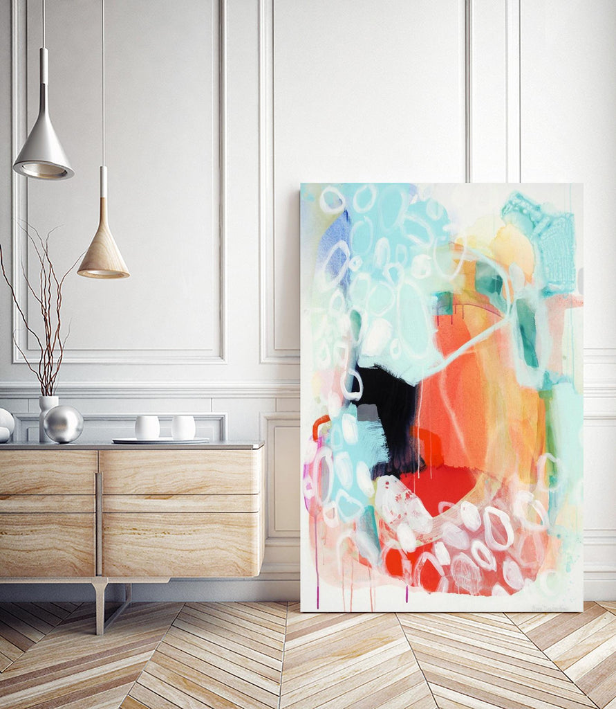 Cherry Creamsicle love by Claire Desjardins on GIANT ART - red abstract artistes du québec