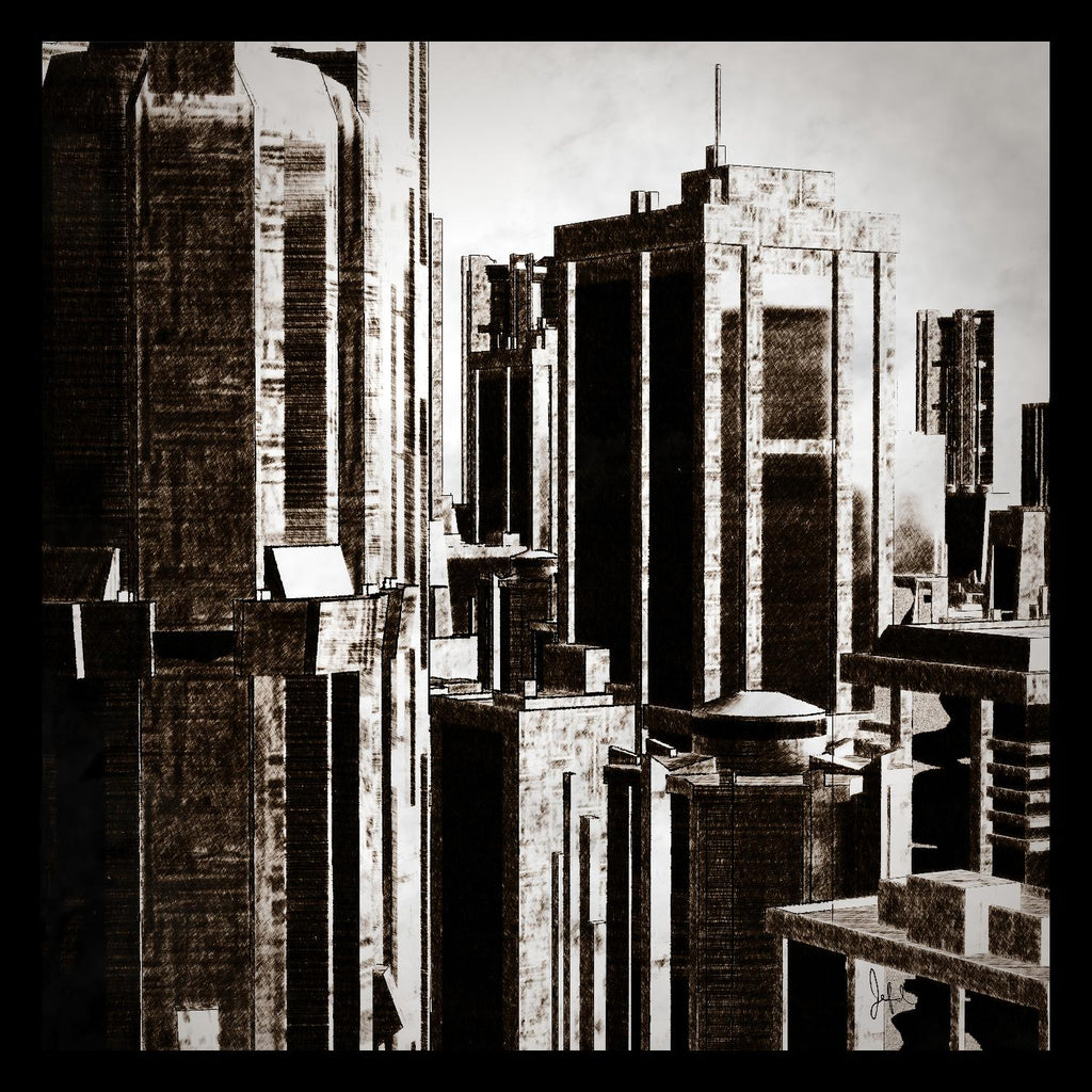 Megapolis 3 by Jefd on GIANT ART - black digital buildings