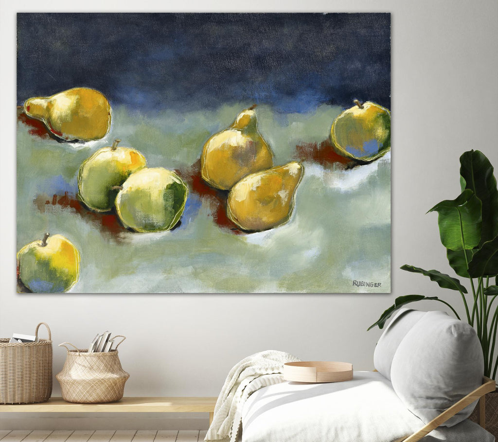 Sun-Kissed Fruit by Bram Rubinger on GIANT ART - green still life apple