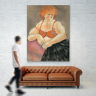 Hommage a la Goulue 2 by Bram Rubinger on GIANT ART - orange figurative drawing