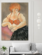 Hommage a la Goulue 2 by Bram Rubinger on GIANT ART - orange figurative drawing