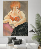 Hommage a la Goulue 2 by Bram Rubinger on GIANT ART - orange figurative drawing