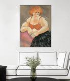 Hommage a la Goulue 2 by Bram Rubinger on GIANT ART - orange figurative drawing