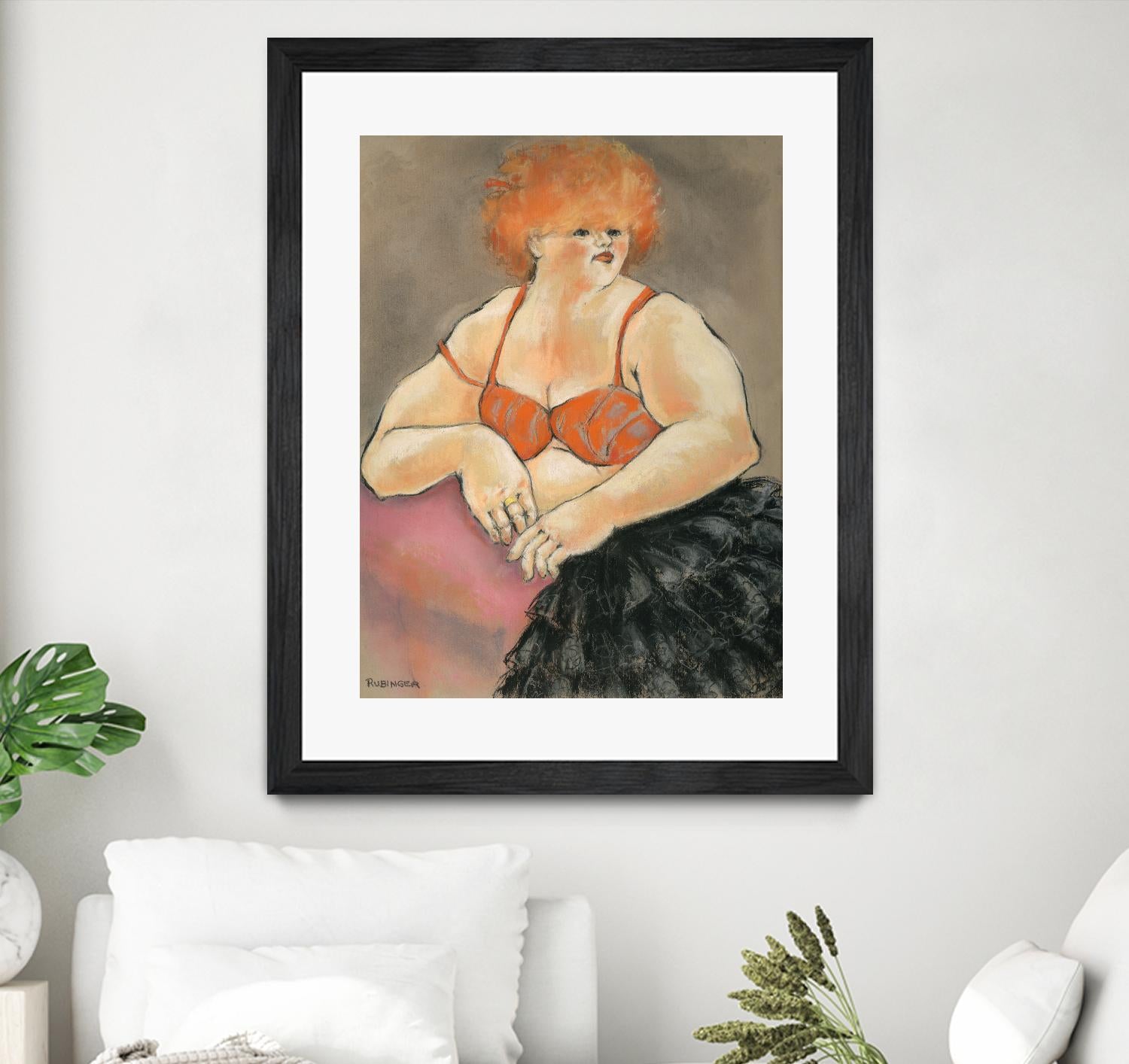 Hommage a la Goulue 2 by Bram Rubinger on GIANT ART - orange figurative drawing