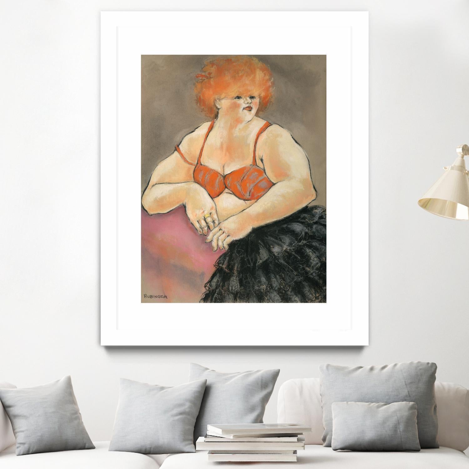 Hommage a la Goulue 2 by Bram Rubinger on GIANT ART - orange figurative drawing