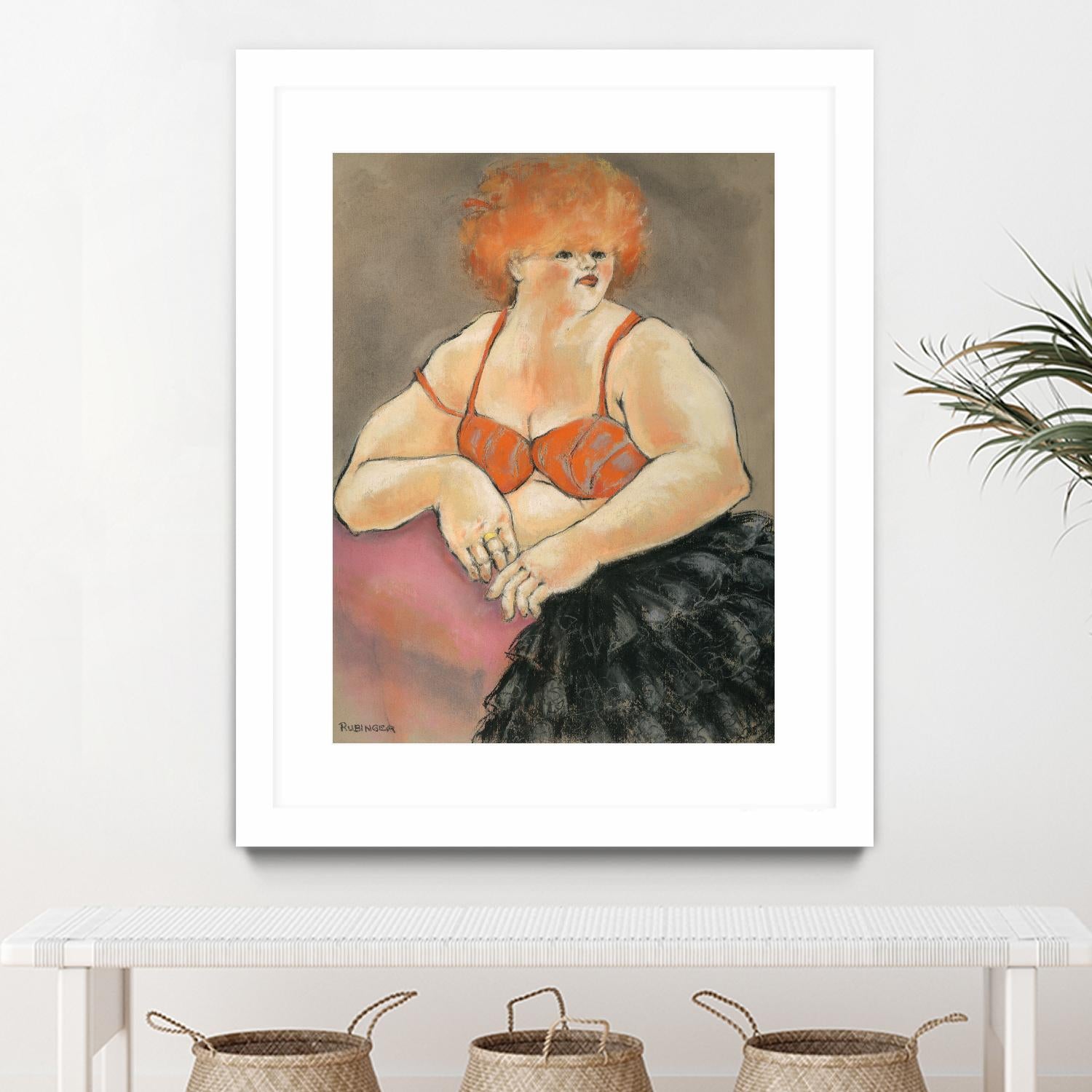 Hommage a la Goulue 2 by Bram Rubinger on GIANT ART - orange figurative drawing