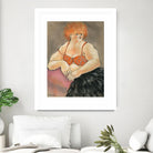 Hommage a la Goulue 2 by Bram Rubinger on GIANT ART - orange figurative drawing